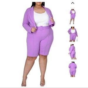 VERY STRETCHY 2 Piece Set Jacket & Bermuda Shorts in Lavendar